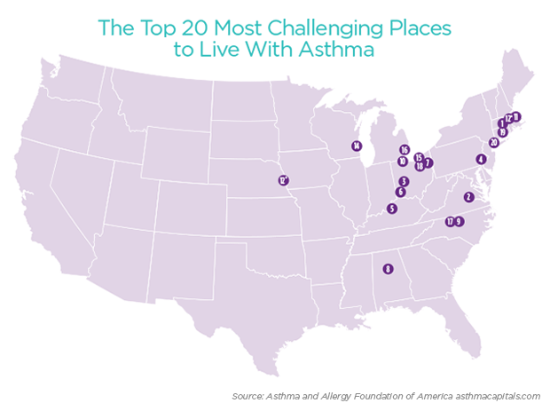 2018 asthma capitals top 2 map