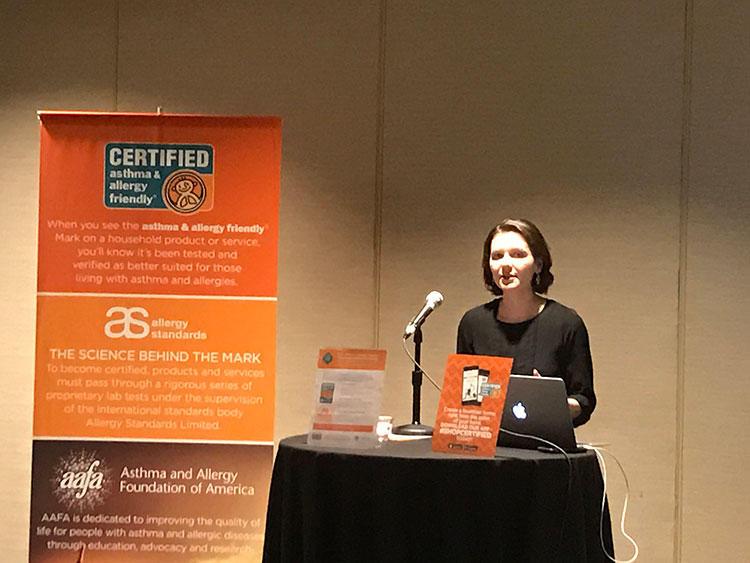 Jessica Bahn Marketing Manager Environmental Control for Dyson speaks on behalf of the asthma allergy friendly Certification Program