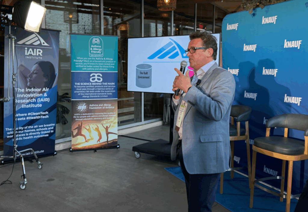 Dr John McKeon delivers his presentation at the Knauf high-profile IAQ event in Phoenix