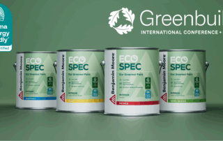 Benjamin Moore Eco Spec® paint line Certified Asthma & Allergy Friendly®, featured for low-VOC performance at Greenbuild 2025.