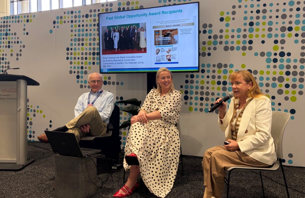 Leah McInerney speaking on the Healthy, Resilient Development panel at KBIS 2026 alongside industry leaders discussing healthier home design.