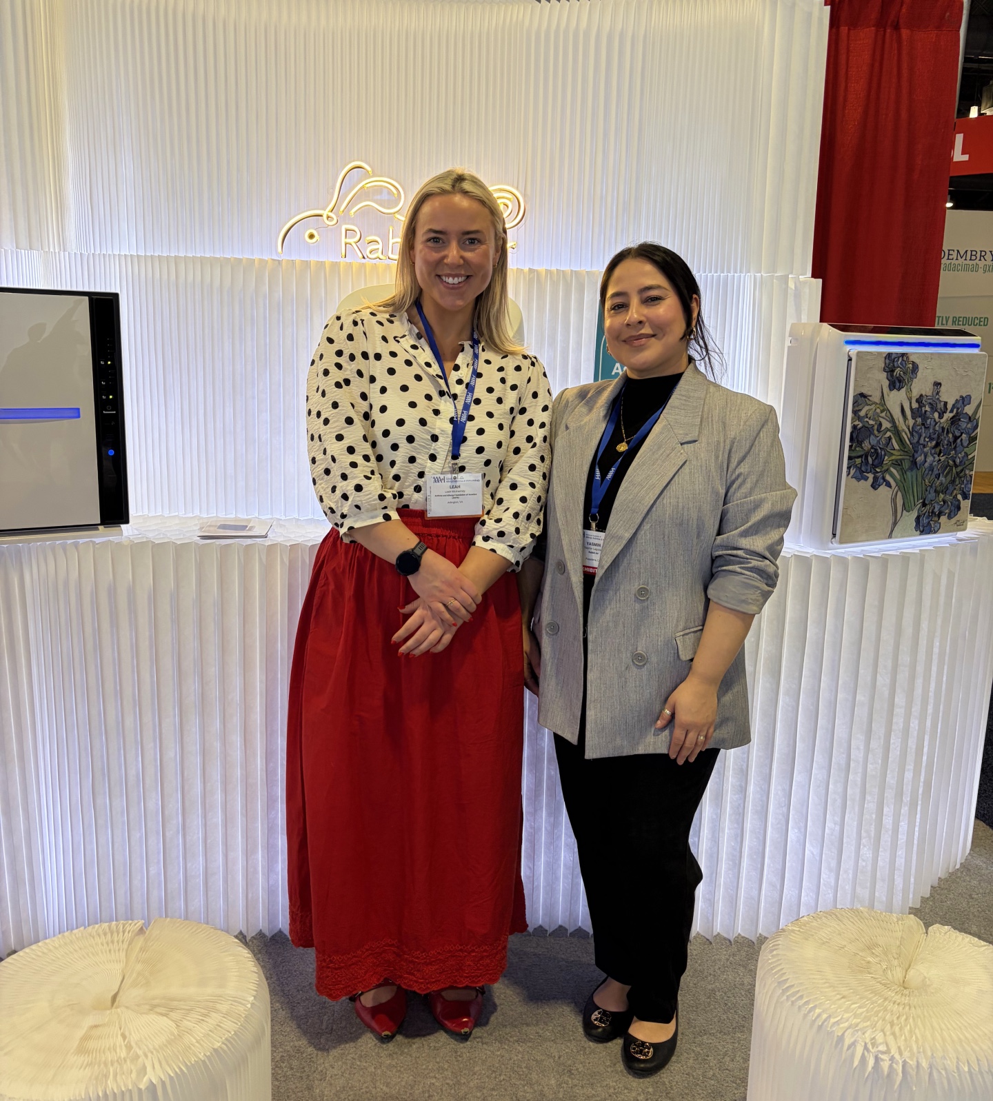 Leah McInerney with Yasmin Lagunas from Rabbit Air at the AAAAI 2026 Annual Meeting in Philadelphia.